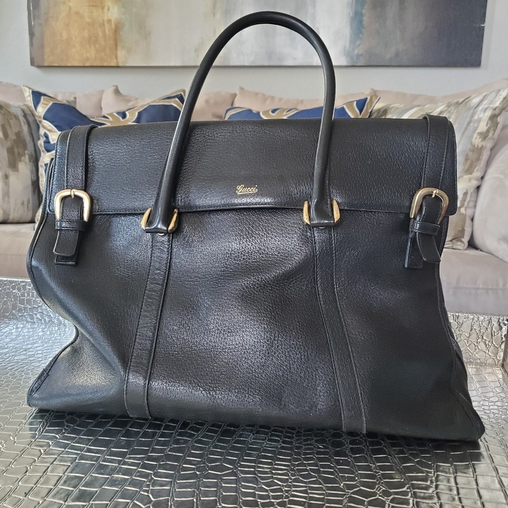 Large Vintage Leather Gucci Bag